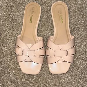 Womens size 6 fashion nova tan sandals. Used